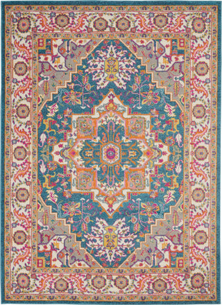 Nourison Passion PSN20 Teal Multicolor Area Rug 4' X 6'