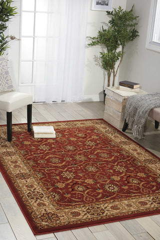 Nourison Persian Crown PC001 Brick Area Rug Corner Image Feature