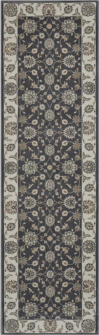 Persian Crown PC002 Charcoal/Ivory Area Rug by Nourison Runner Image