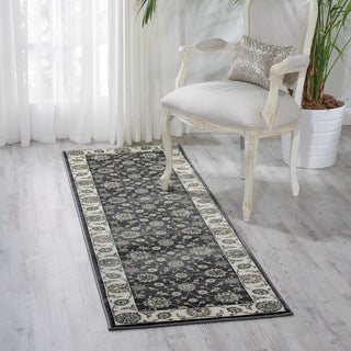 Nourison Persian Crown PC002 Charcoal/Ivory Area Rug Room Image Feature