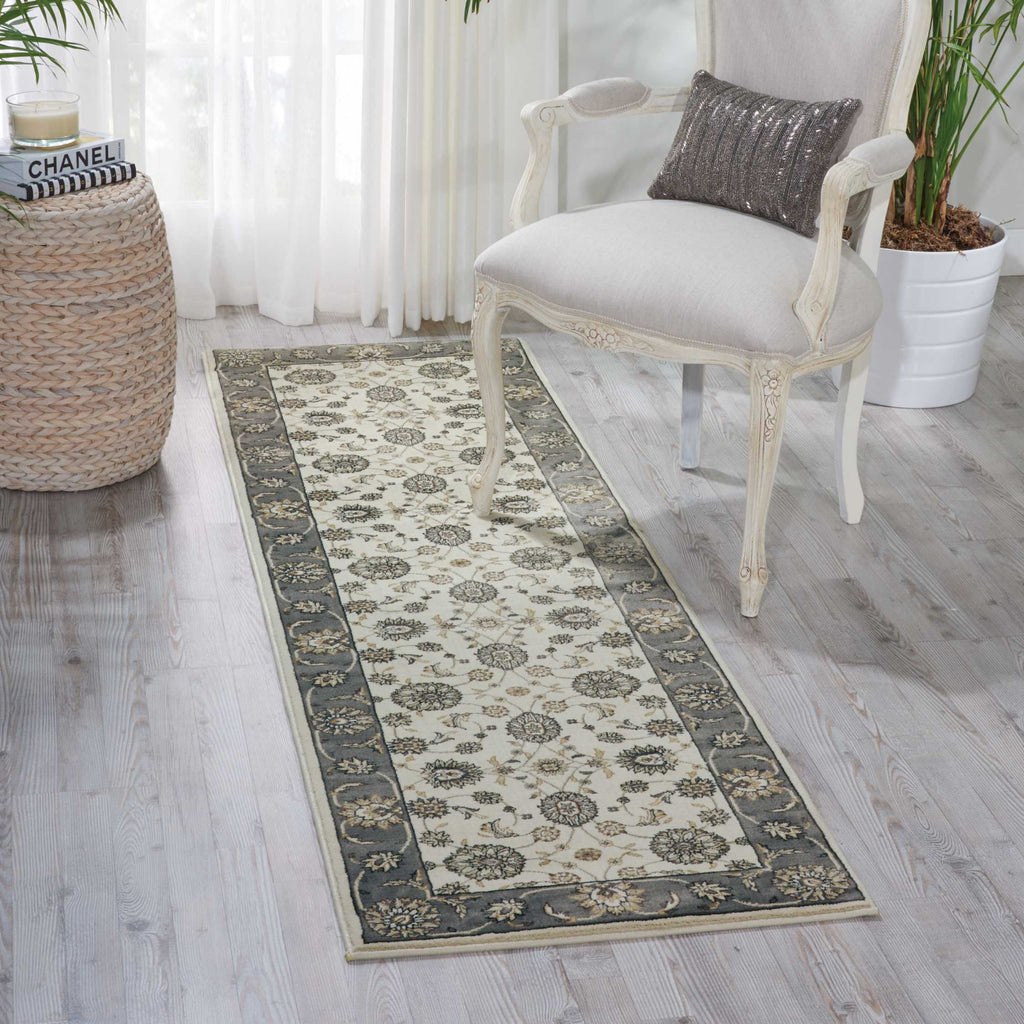 Nourison Persian Crown PC002 Ivory/Grey Area Rug Room Image Feature