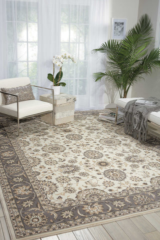 Nourison Persian Crown PC002 Ivory/Grey Area Rug Room Image Feature