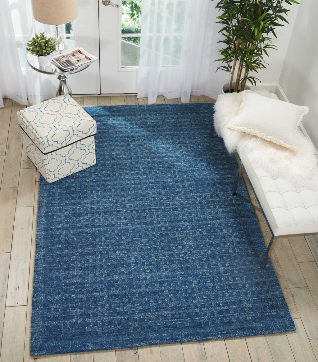Nourison Perris PERR1 Navy Area Rug Room Image Feature