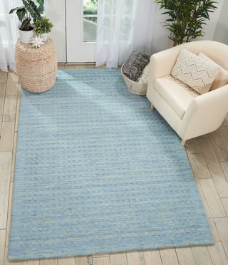 Nourison Perris PERR1 Sky Blue Area Rug Room Image Feature