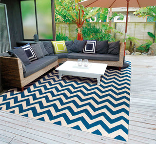 Nourison Portico POR03 Navy Area Rug Outdoor Image Feature