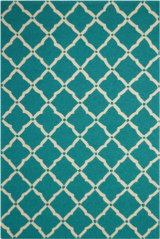 Nourison Portico POR01 Aqua Area Rug 5' X 7'6''