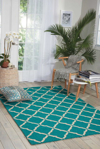 Nourison Portico POR01 Aqua Area Rug Room Image Feature
