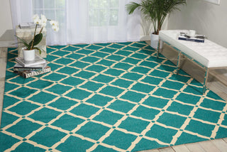 Nourison Portico POR01 Aqua Area Rug Room Image Feature