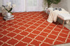 Nourison Portico POR01 Orange Area Rug Room Image Feature