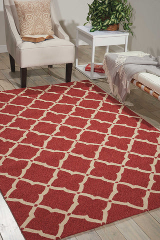 Nourison Portico POR01 Red Area Rug Room Image