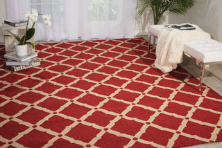 Nourison Portico POR01 Red Area Rug Room Image Feature