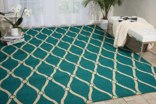 Nourison Portico POR02 Aqua Area Rug Room Image Feature