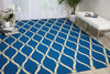 Nourison Portico POR02 Navy Area Rug Corner Image Feature