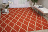 Nourison Portico POR02 Orange Area Rug Room Image Feature