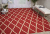 Nourison Portico POR02 Red Area Rug Room Image Feature