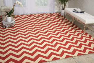 Nourison Portico POR03 Red Area Rug Room Image Feature