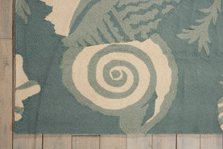 Nourison Portico POR04 Aqua Area Rug Corner Image