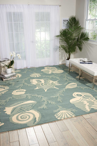 Nourison Portico POR04 Aqua Area Rug Room Image