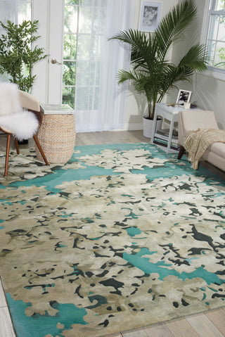 Nourison Prismatic PRS06 Aqua Area Rug Room Image Feature