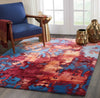 Prismatic PRS13 Blue/Flame Area Rug by Nourison Room Image Feature