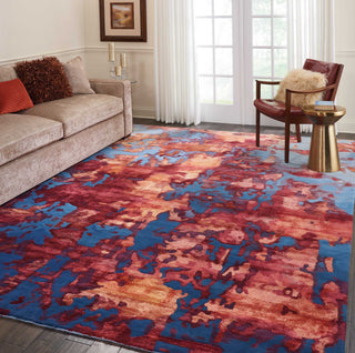 Prismatic PRS13 Blue/Flame Area Rug by Nourison