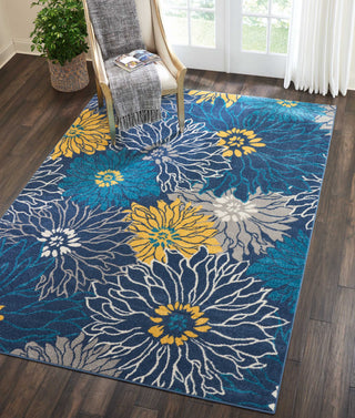 Nourison Passion PSN17 Blue Area Rug Room Scene Featured