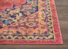 Nourison Passionate PST01 Pink/Flame Area Rug Corner On Wood