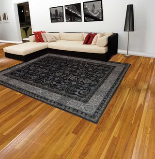 Nourison Regal REG01 Black Area Rug Room Image Feature