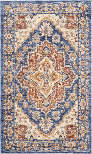 Nourison Reseda RES01 Blue Area Rug 3' X 5'