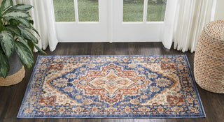 Nourison Reseda RES01 Blue Area Rug Room Image