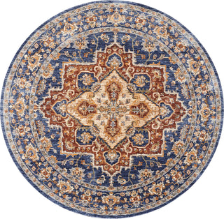 Nourison Reseda RES01 Blue Area Rug 5' X ROUND