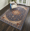 Nourison Reseda RES01 Blue Area Rug Room Image Feature