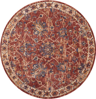 Nourison Reseda RES02 Brick Area Rug 5' X ROUND