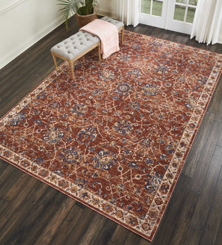 Nourison Reseda RES02 Brick Area Rug Room Image Feature