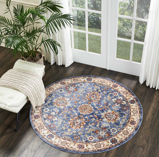 Nourison Reseda RES04 Blue Area Rug Room Image