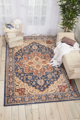 Nourison Reseda RES01 Blue Area Rug Room Image