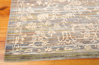 Nourison Rhapsody RH012 Blue Moss Area Rug Corner Image