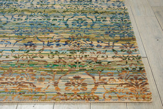 Nourison Rhapsody RH003 Beige Blue Area Rug Detail Image