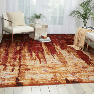 Nourison Rhapsody RH006 Gold Garnet Area Rug Room Image Feature