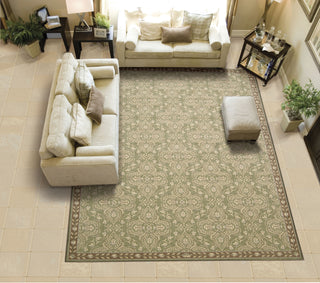 Nourison Riviera RI01 Green Area Rug 8' X 11' Living Space Shot Feature