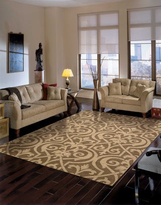 Nourison Riviera RI04 Mocha Area Rug Room Image Feature