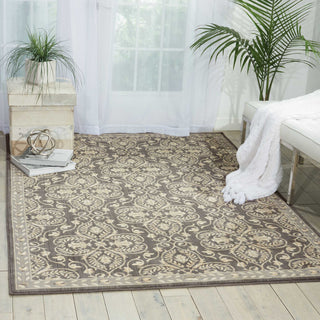 Nourison Riviera RI01 Graphite Area Rug Room Image Feature