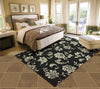 Nourison Home and Garden RS014 Black Area Rug 6' X 8' Bedroom Shot Feature