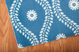 Nourison Home and Garden RS085 Navy Area Rug Corner Image