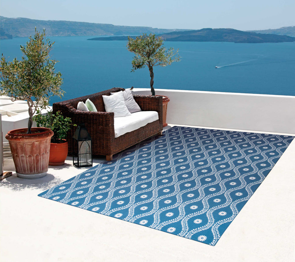Nourison Home and Garden RS085 Navy Area Rug Outdoor Image Feature