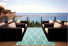 Nourison Home and Garden RS087 Aqua Area Rug 5' X 7' Outdoor Shot Feature