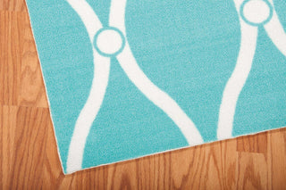 Nourison Home and Garden RS089 Aqua Area Rug Corner Image