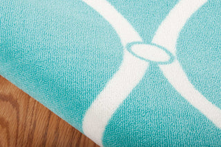 Nourison Home and Garden RS089 Aqua Area Rug Detail Image