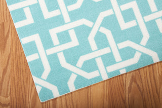 Nourison Home and Garden RS090 Aqua Area Rug 8' X 11' Corner Shot
