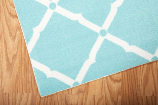 Nourison Home and Garden RS091 Aqua Area Rug 8' X 11' Corner Shot